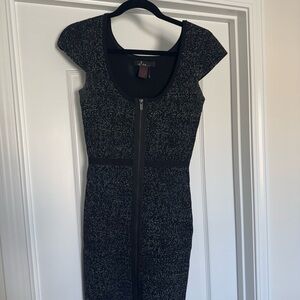 Chic Black Textured Midi Dress